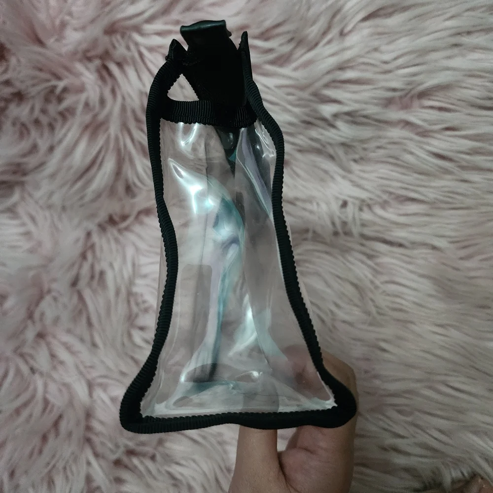 Victoria's Secret clear jelly plastic makeup cosmetic travel bag clutch